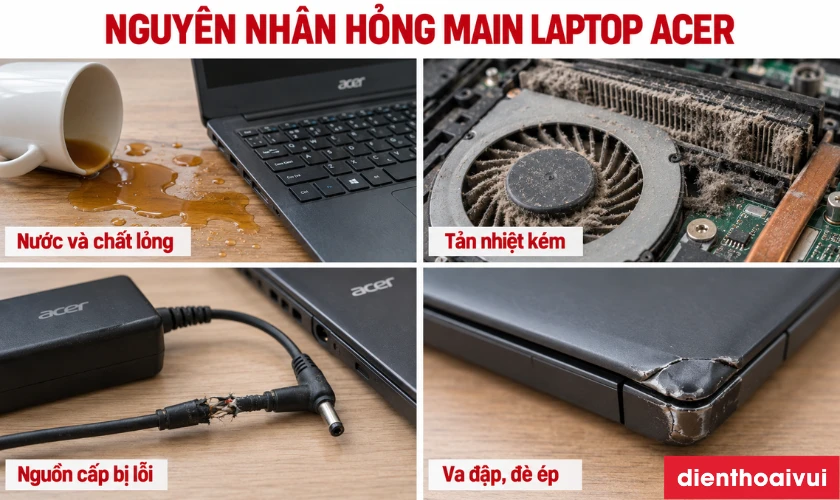 C&oacute; nhiều nguy&ecirc;n nh&acirc;n hư main Acer kh&aacute;c nhau